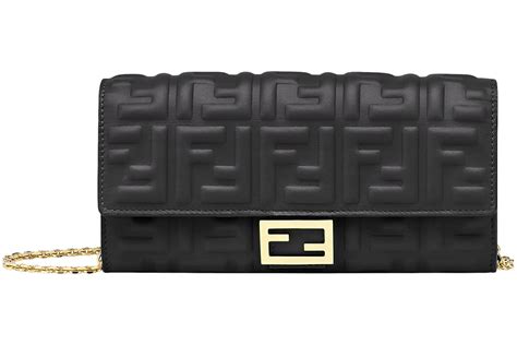 baguette continental wallet with chain fendi|Fendi nappa wallet.